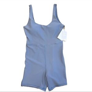 Antonio Melani Performer Bodysuit Blue Neutral Lined Athletic NWT Womens Medium